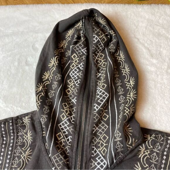 Monoreno Gray Sleeveless Hooded Full Zip Dress Size Medium - Picture 5 of 10